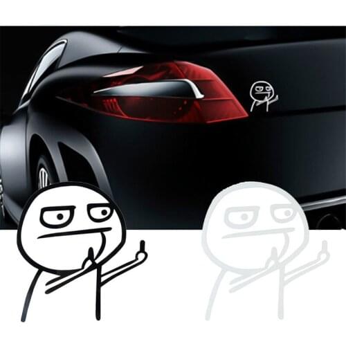 Funny Cartoon Middle Finger Car Sticker Motorcycle Decal for Peugeot 206 307 407 207 508 2008 3008 5008 106 Honda Civic Fit Crv