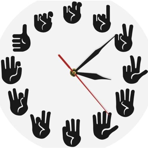 American Sign Language Wall Clock ASL Gesture Modern Clock Watch Equivalents Of The Hours Made Exclusively For The Deaf-mute