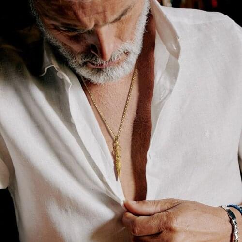 Necklce Men, Phurba Dagger Pendant, Stainless Steel Dorje Vajra Phurba Dagger Pandants Necklaces, Tibetan Buddhist Jewelry