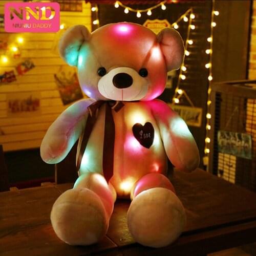 Niuniu Daddy Led Bear PLush Toy Light Up Teddy Bear Creative Glow Teddy Bear Stuffed Animal Toys Gift For Valentines Day Kids