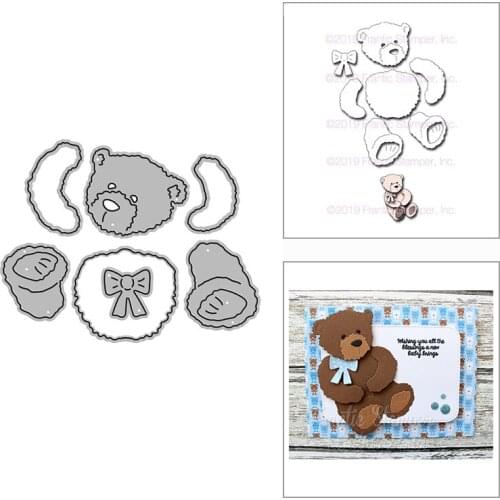 2021 New Teddy Bear Toy Doll Metal Cutting Dies for DIY Scrapbooking Decoration and Card Making Paper Craft Embossing No Stamps