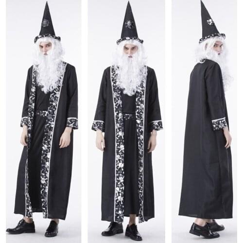 Halloween New Gandalf Sorcerer Stage Performance Costume Adult Men Club Stage Costume