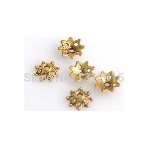 Wholesale Beads!Hot sell Flower Torus Antique Gold Alloy Spacer Beads Metal Beads Jewelry Making Supplies 8x2.5mm,100Pcs,YTC0072