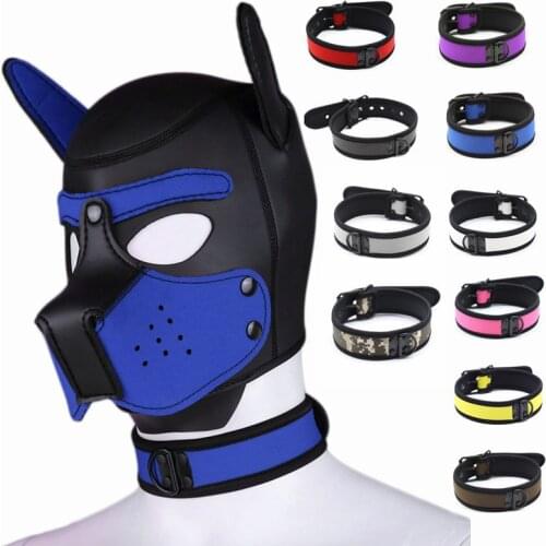 2019 Women Girls Cosplay Accessories Puppy Sexy Collar SM Role Playing Master Servant Sex Lady Rubber Adult Dog Props Neck Cover