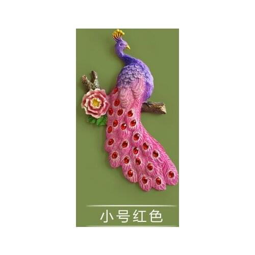 Peacock mural background decoration wall hanging animal background wall style statue Architect resin matte diamond living room