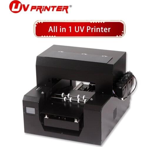 Flatbed printer with roller holder A3 multi-function touch design for high resolution printing on silicone/metal/leather/textile