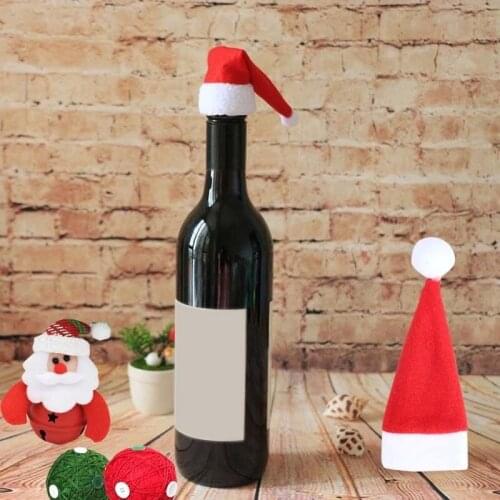 Plush Snowmen Beer Wine Bottle Table Cover Hat Scarf Bag Banquet Christmas Dinner Party Table Decor Santa Claus Festive Supplies
