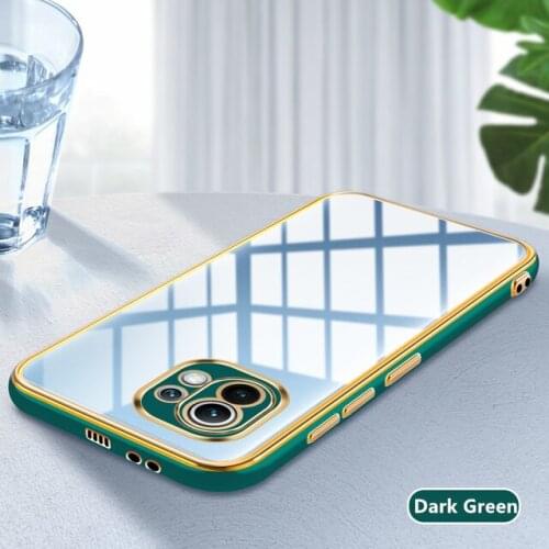 Luxury Plating Frame Square Phone Case For Xiaomi Redmi 9 8 Pro 9S 9A 9C Mi 11 Coque Lens Camera Protection Hard Back Cover