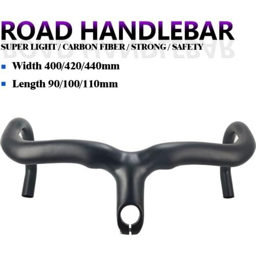 Carbon Fiber Road bike handlebar Fork Clamp Diameter 28.6mm Integrated Bicycle handlebar