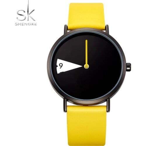 SHENGKE Quartz Wristwatches Watch Women Fashion Luxury Creative Montre Femme Top Brand Watches Leather Clock Reloj Mujer SK19