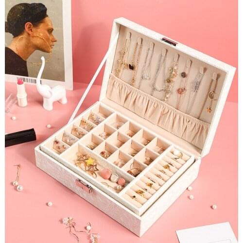 Jewelry Box Organizer for Women Girl Jewelry Case Travel Jewelry Display Jewelry Holder for Earrings Rings Necklaces