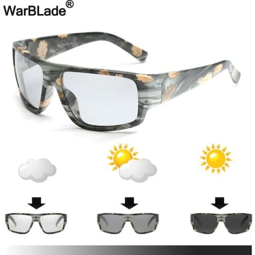 WarBLade Intelligent Photochromic Sunglasses Chameleon Discoloration Sunglasses Outdoor Driving Fishing HD Polarized Sunglasses