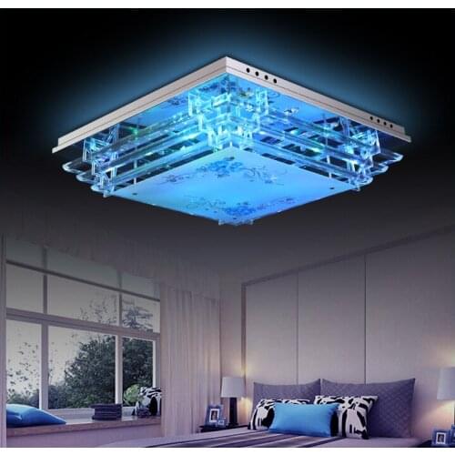 Modern minimalist bedroom dining room lighting led crystal ceiling lamp living room lamp rectangular lightingo