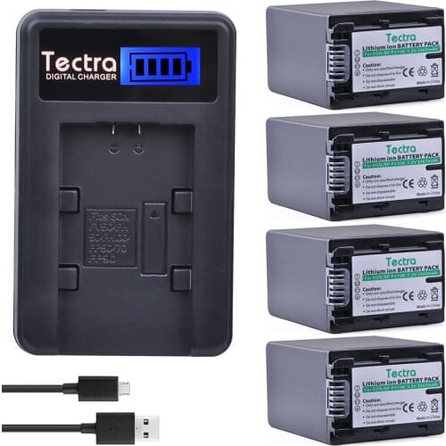 Tectra 4pcs NP-FV100 NP FV100 Camera Li-ion Bateria + LCD USB Charger for Sony NP-FH30 NP-FH40 NP-FH50 NP-FH60 NP-FH70 NP-FH90