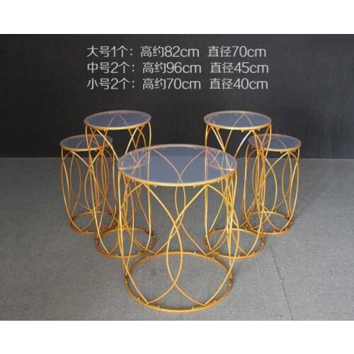 Party food table gold metal cake stand white flower holders Wedding Decoration dessert table event props 5 pcs/lot