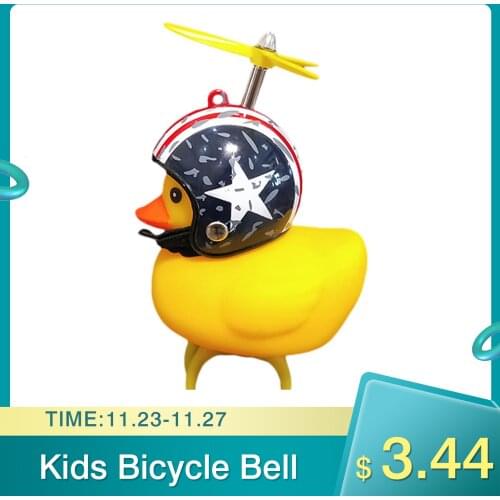 Bicycle Light Small Yellow Duck With Helmet Broken Wind Duck Bamboo DragonflyRoad Bike Motorcycle Bell Child Riding Horn Light