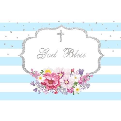 God Bless cross Backgrounds photography vinyl blue stripes photo Backdrops for photographer studio accessories photophone G-1038