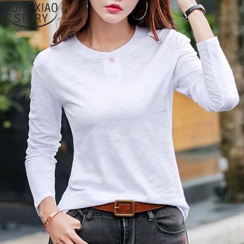 New Autumn Winter Office Lady Cotton Loose Women Shirt Regular O-neck Solid Long Sleeve Women Tops Button Ladies Tops 5575 50