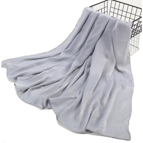 75*180CM New Style Imitation Silk Wrap Headscarf Fashion Solid Color Large Size Ladies Shawl Head Scarf Headwraps for Women