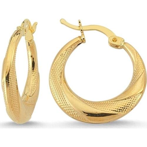 Gold ring earrings 2.1 CM 14 gauge Handy Custom Craftsmanship Gift Gold Earrings Design On Special Occasions