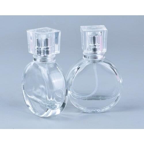 1pc 25ml Round Perfume Bottle Glass Spray Bottle Mini Empty Beauty Cosmetic Containers Portable Refillable Travel Spray Atomizer