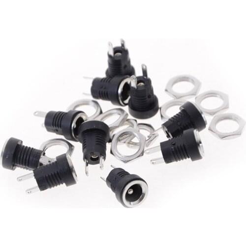 10PCS DC-022B 5.5x2.1mm 5.5 X 2.1 Mm Female DC Power Adapter Dc Jack Connector DC022B DC Power Plug Male 5.5*2.1mm