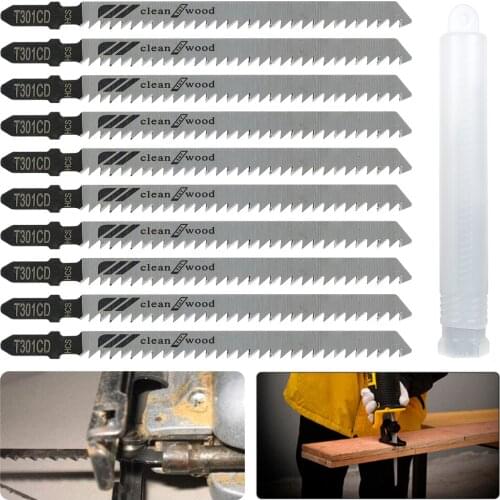 10pcs/set HCS Jig Saw Blades for Fast Cutting Straight Cutting Teeth Length Jigsaw Blade Saw Blade