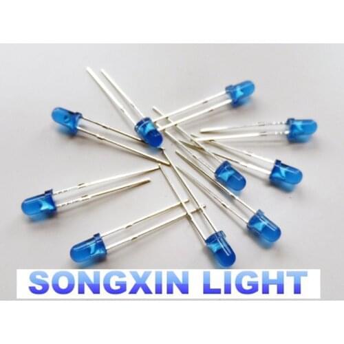 1000pcs/lot F3 Mini LED Diode 3mm Blue Color Diffused Round DIP Light-Emitting Diode LED Lamp Light Electronics Component