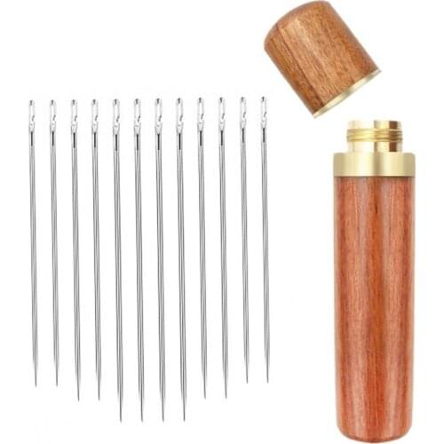 12Pcs/set Elderly Needle-side Hole Blind Needle Household Sewing Stainless Steel Hand Sewing Needless Threading Apparel Sewing