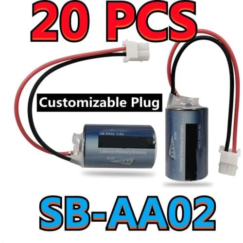 20 PACK Original New Korea For TEKCELL SB-AA02 3.6V 1/2AA ER14250 PLC Lithium Backup Battery With Connectors (Customizable Plug)