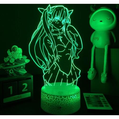 3d Anime Lamp Fate Stay Night Table Lamp Rin Tohsaka Figure Bedside Lamp for Bedroom Decor Child Kids Birthday Gift