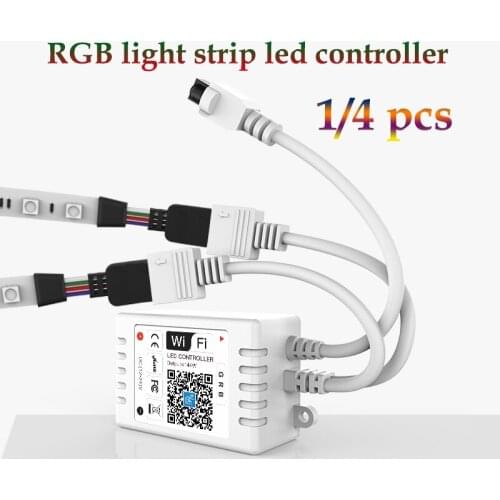 4 pcs smart WIFI RGB LED light strip controller built in automation control module support alexa music voice magic home pro APP