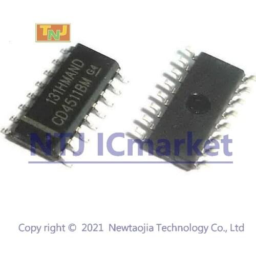 50 PCS CD4511BM SOP-16 CD4511 BCD to 7-segment latch/decoder/driver IC CHIP