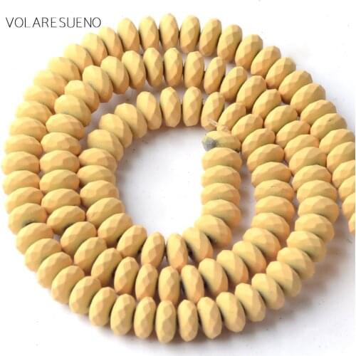 6mm Natural Stone Orange Hematite Stone Rubber Rondelle Beads For Jewelry Making Space Loose Beads Diy Bracelet Necklace 15"