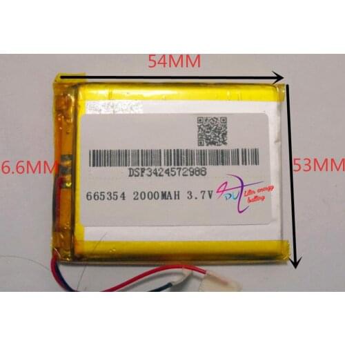 665354 3.7V 2000mAh tablet battery devices such as digital instrumentation products Universal Rechar