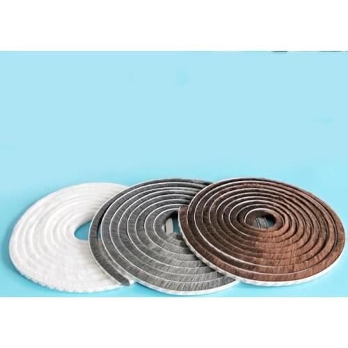 9x23mm 10meters/lot White/Gray/Brown Door Window Draught Excluder Brush Weather Strip Seal Tape 3M Gum Burlete Foam Seal Strip