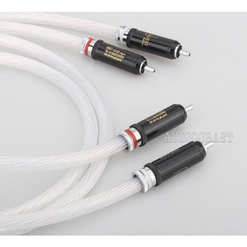 Audiocrast Pair 5N Silver Plated RCA Analogue Cable HIFI RCA Audio Cable For CD AMP