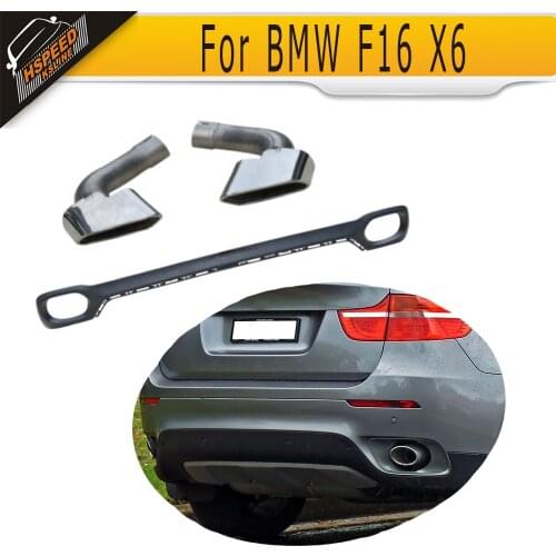 Car-Styling PP Car Auto Rear Diffuser Lip With Exhaust Tip for BMW F16 X6 Standard Bumper 2015 2016