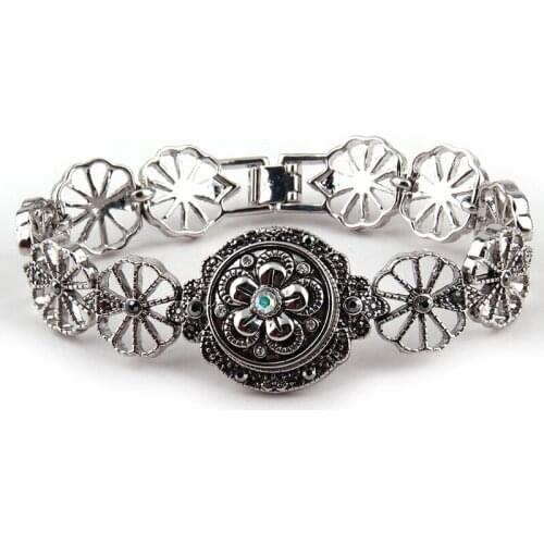 Free Shipping Hot Sell 1.8-2cm Alloy with CZ stone Snap Button Rhinestone Bracelet for Women Charm Bracelets