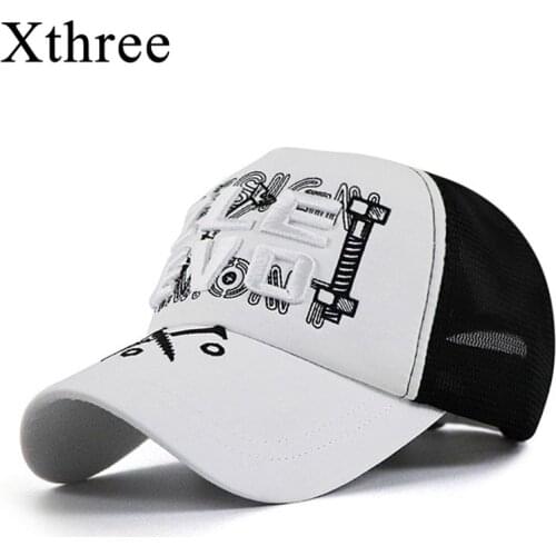 Xthree New Mens Baseball Cap Summer Mesh Cap Hats For Men Women Snapback Gorras Hombre hats Casual Hip Hop Caps Dad Hat
