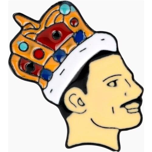 India SInger Band Music Art Freddie Mercury Brooch Enamel Brooch Pins Figure Lapel Pins Fans Gift Collection