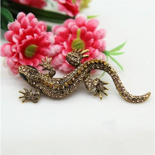 Lizard Gecko Brooch Exquisite Retro Personality Animal Corsage Collar Pins Clothing Ornament Men And Women Holiday Gift