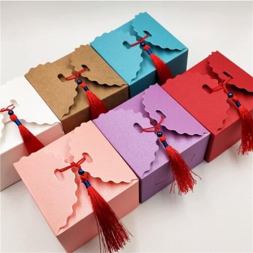 Paper Cardboard Wedding Party Favor Candy Boxes Colorful Handmade Gift Boxes Home Baking Cake/Cookie Packing Boxes