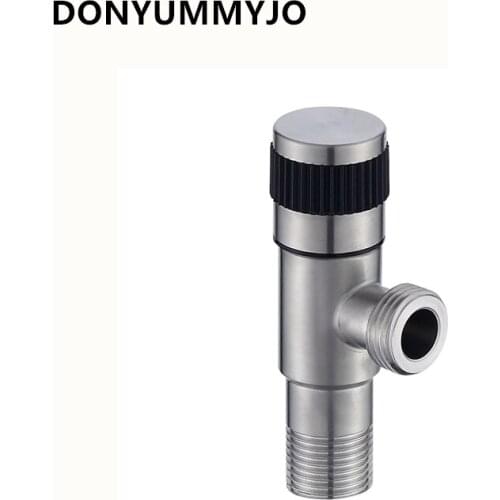 DONYUMMYJO 1pc Bibcocks 304 Stainless Steel Angle Valve Toilet Water Heater 1/2 ' Thickening Extension valve DN15 BSPT