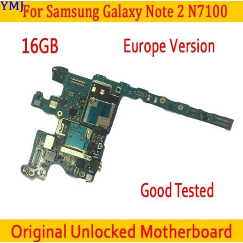 EU Version for Samsung Galaxy Note 2 N7100 Motherboard with OS System,16GB Original unlocked for Samsung Note 2 N7100 Mainboard