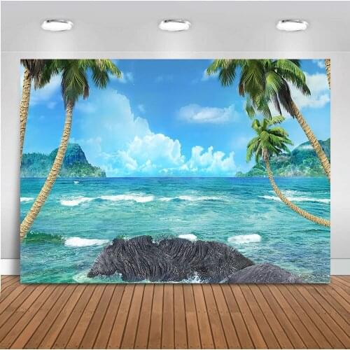 Neoback summer holiday backdrop for photography blue sky and sea photo background birthday theme party decoration 494