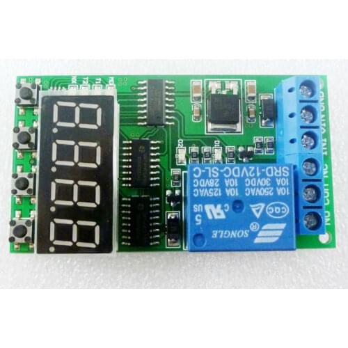 IO22C01_12V DC 12V High-Trigger Multifunction Self-lock Relay PLC Cycle Timer Module Delay Time Switch