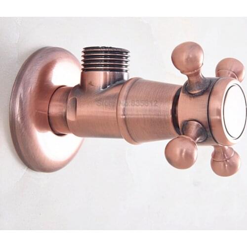 Antique Red Copper 1/2"malex 1/2" male Brass Bathroom Angle Stop Valve Filling Valves Bathroom tav348
