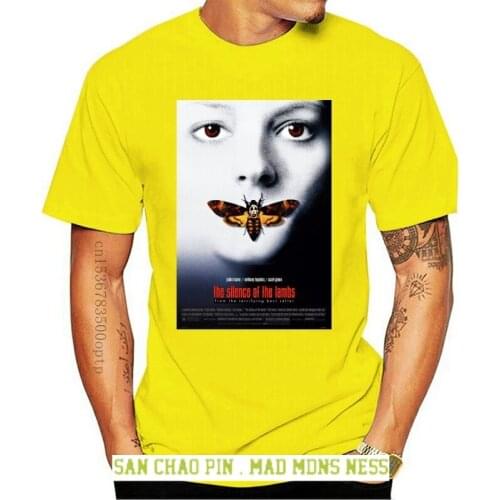 Silence Of The Lambs Classic Movie Poster T Shirt Horror Film Hannibal Lecter Mens 100% Cotton Plus Size