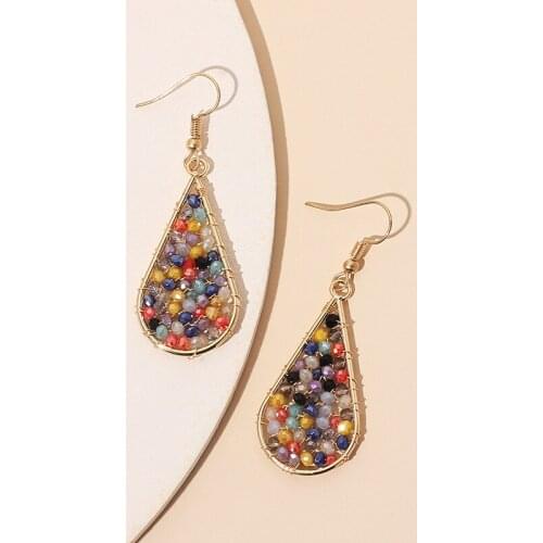 Fashion Charm Stud Earrings Colorful Rhinestone Christmas Gift Women Crystal Earrings Birthday Party Jewelry